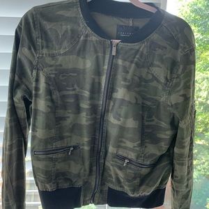Sanctuary Camo Bomber Jacket, Size M